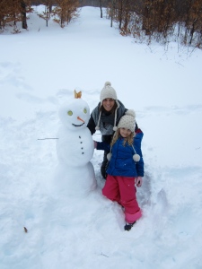 Too bad a snow avalanche from the roof decapitated our girl in the night. But we made more.